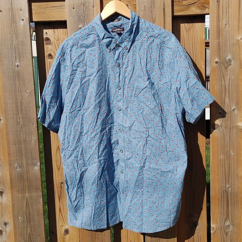 FUN EDDIE BAUER Classic Fit Fishing Bobber Classic Fit Button Down Shirt…